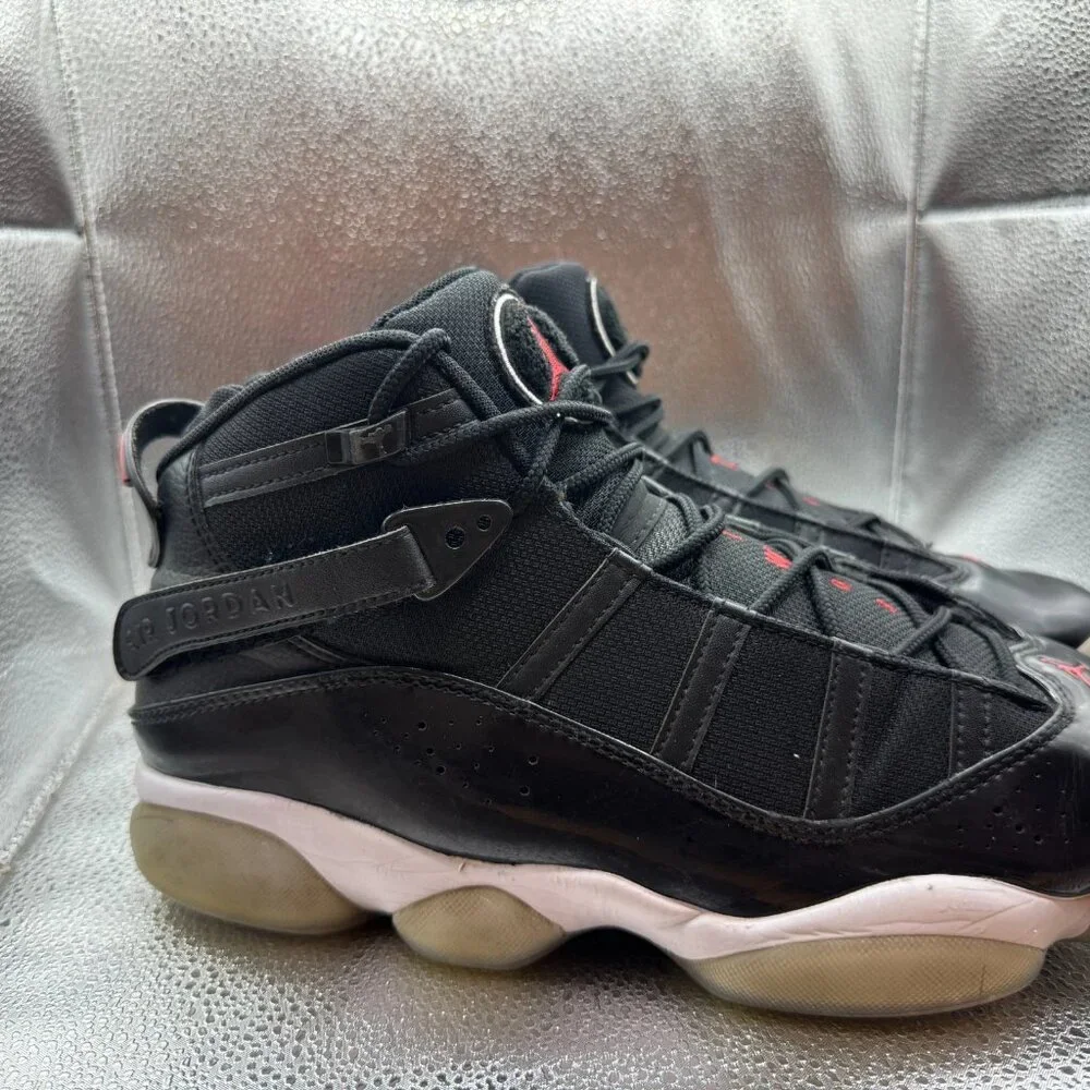 Size 11.5 Air Jordan 6 Rings Mens Black Red White‎ Basketball Shoes 322992-064